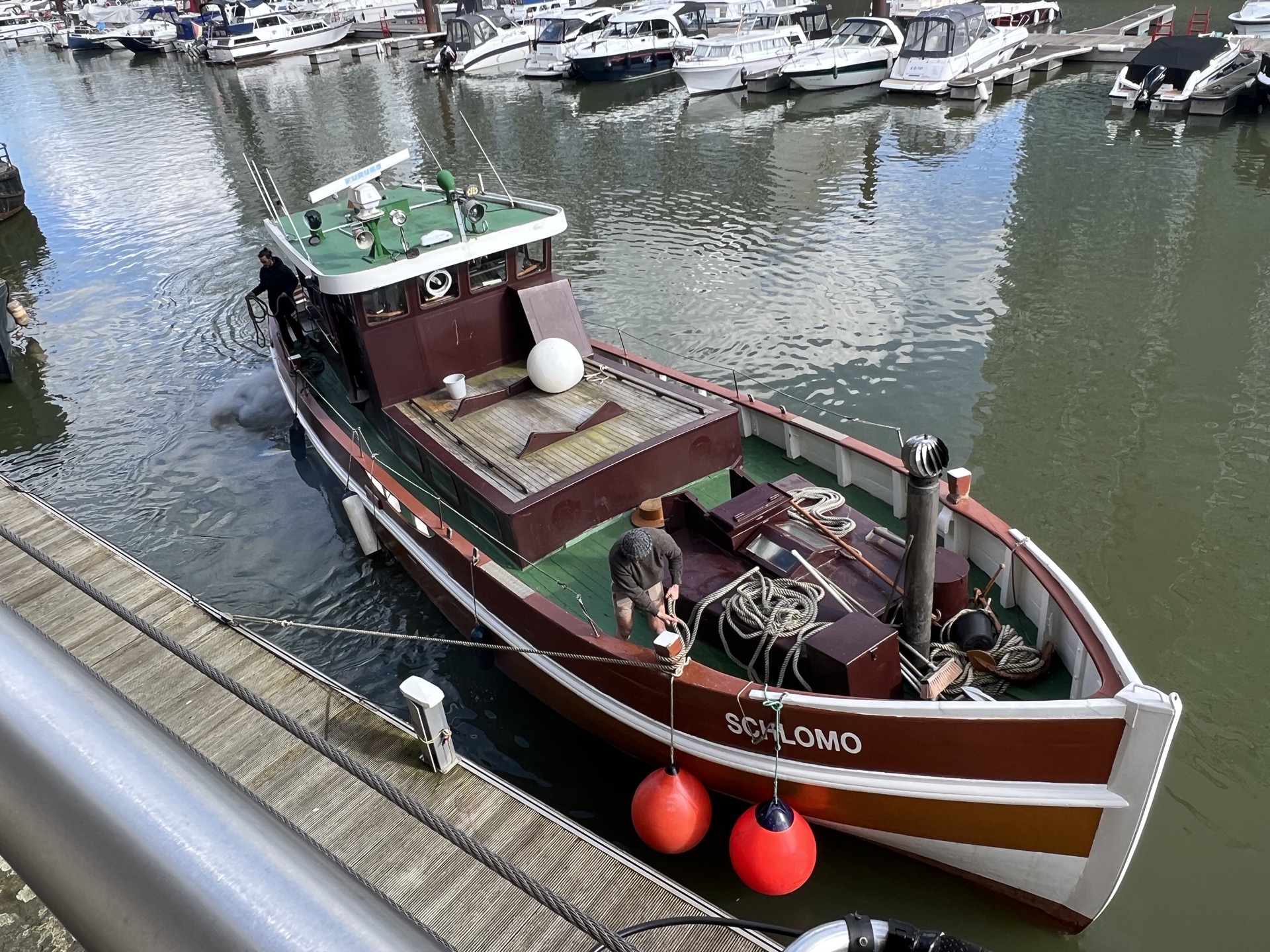 Schlomo from the dock — full deck overview
